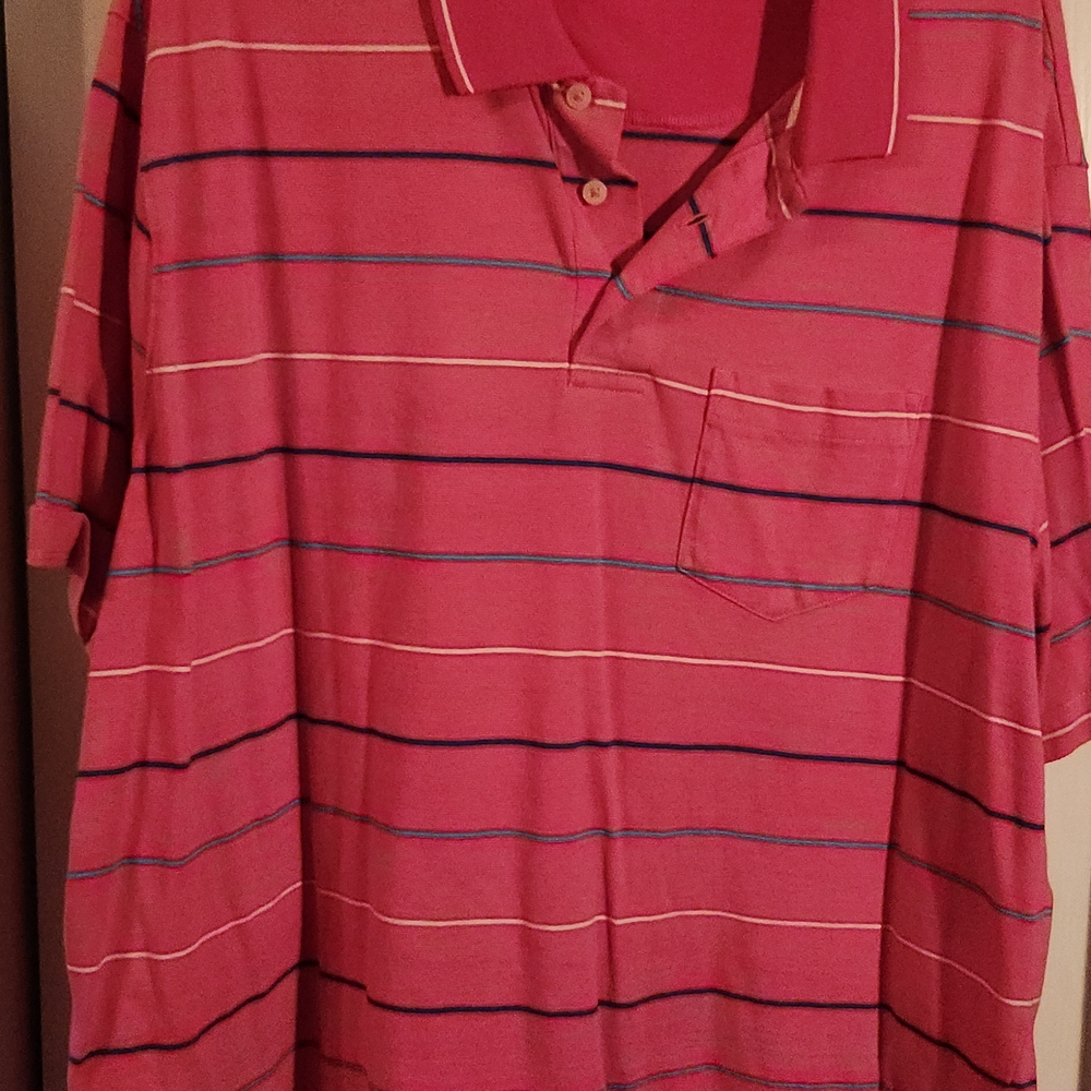 Saddlebred Pink and Blue Striped Polo Shirt